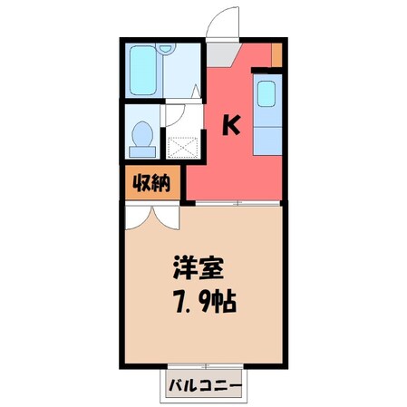 宇都宮駅 バス19分  中央公園博物館前下車：停歩12分 2階の物件間取画像